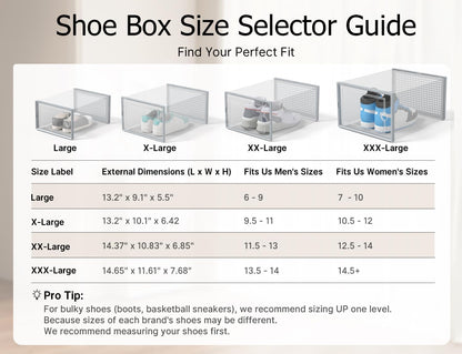 Kuject Cajas de almacenamiento de zapatos extragrandes, paquete de...