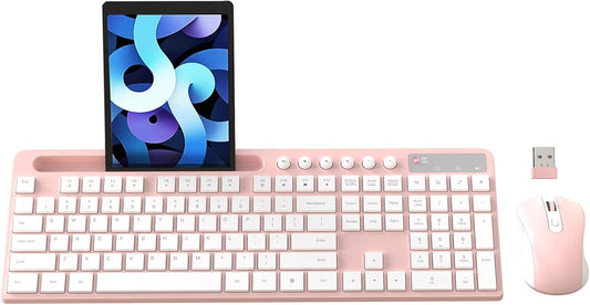 Combo de teclado y ratón inalámbricos, MARVO 2.4G Teclado inalámbri...