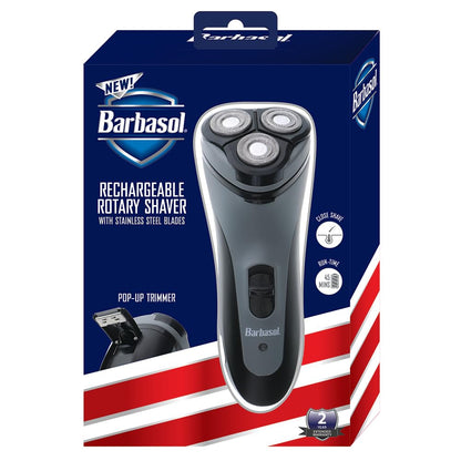 Barbasol - Afeitadora rotativa eléctrica, recargable con cuchillas...