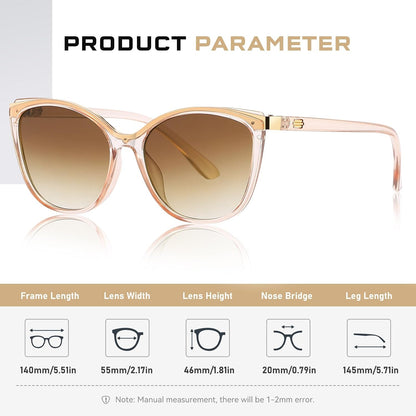 Colrea Gafas de Sol Modernas con Forma de Ojo de Gato para Mujer, E...