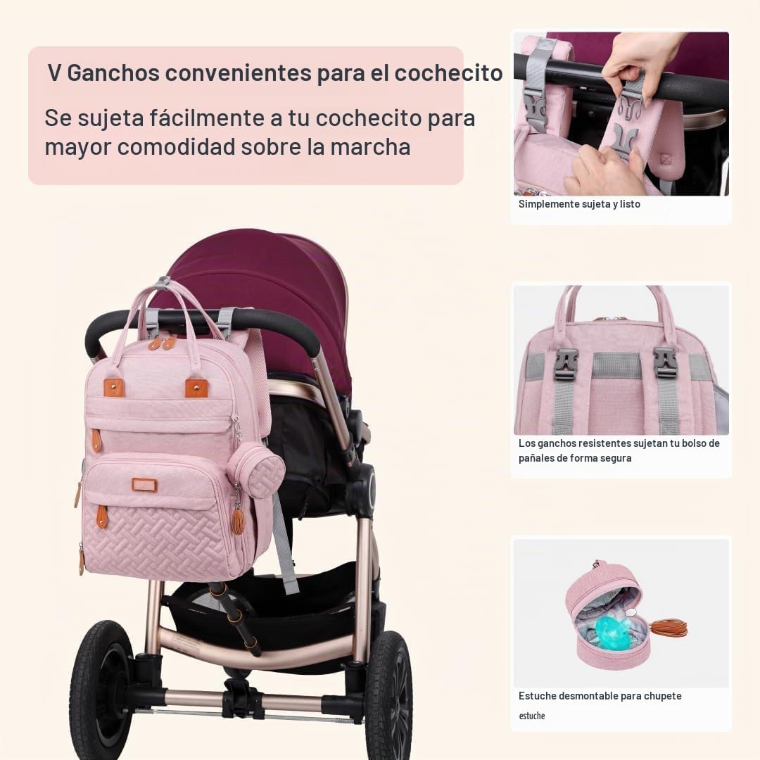 BabbleRoo Mochila para pañales \u2013 Bolsa de viaje esencial para...