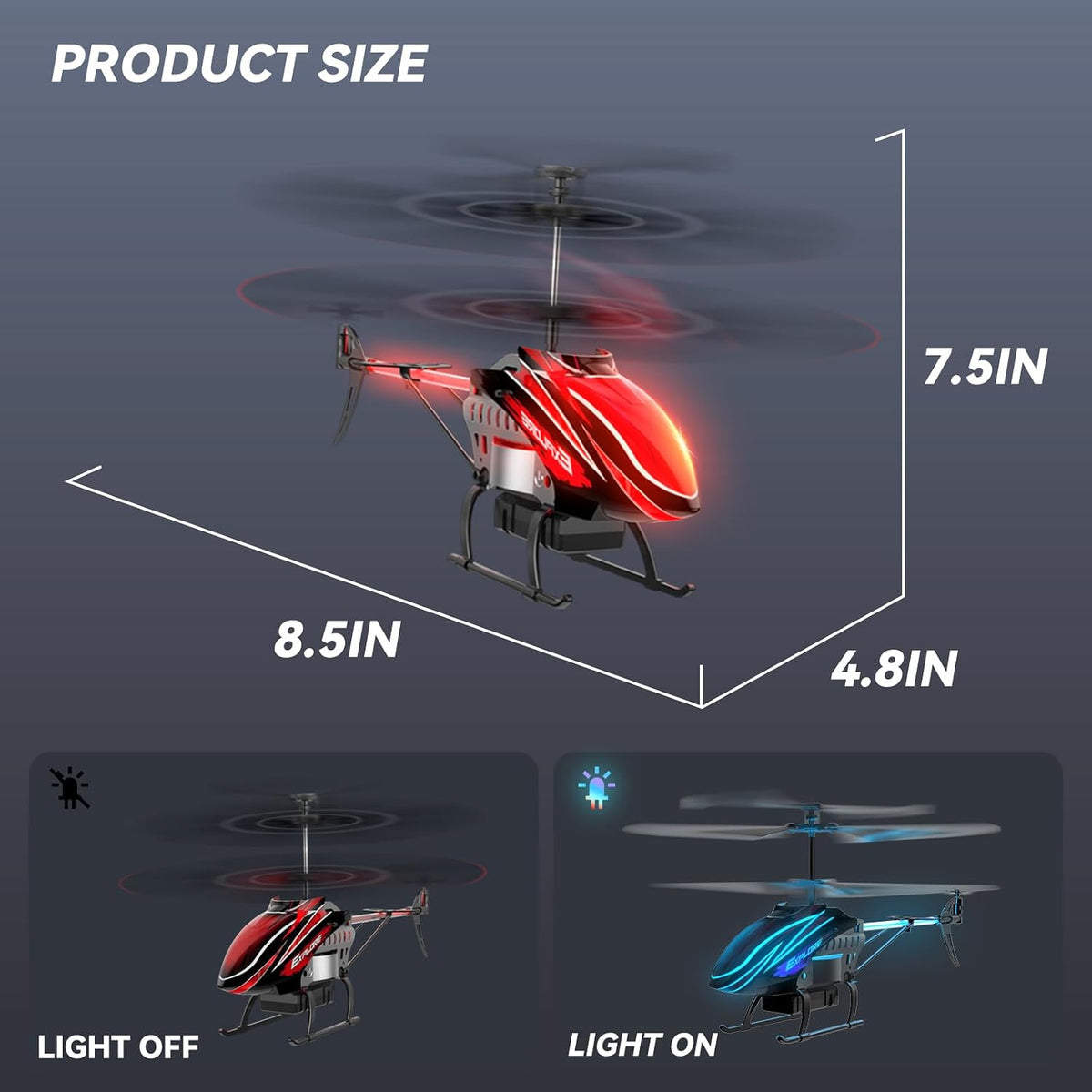 BUSSGO Helicóptero RC, helicóptero de control remoto para niños con...