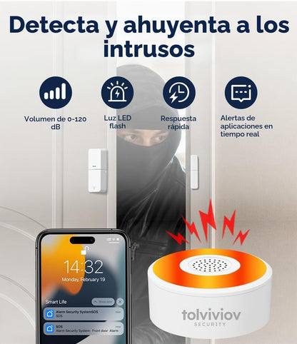 Sistema de seguridad WiFi para el hogar, kit de alarma de 8 piezas...