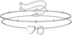 M MOOHAM Pulseras de oro con inicial de corazón para mujer, pulsera...