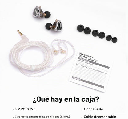 Linsoul KZ ZS10 Pro, 4BA+1DD, 5 controladores, auriculares intraaur...
