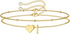 M MOOHAM Pulseras de oro con inicial de corazón para mujer, pulsera...