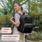 BabbleRoo Mochila de Cuero para Pañales - Bolso de Viaje para Bebé...