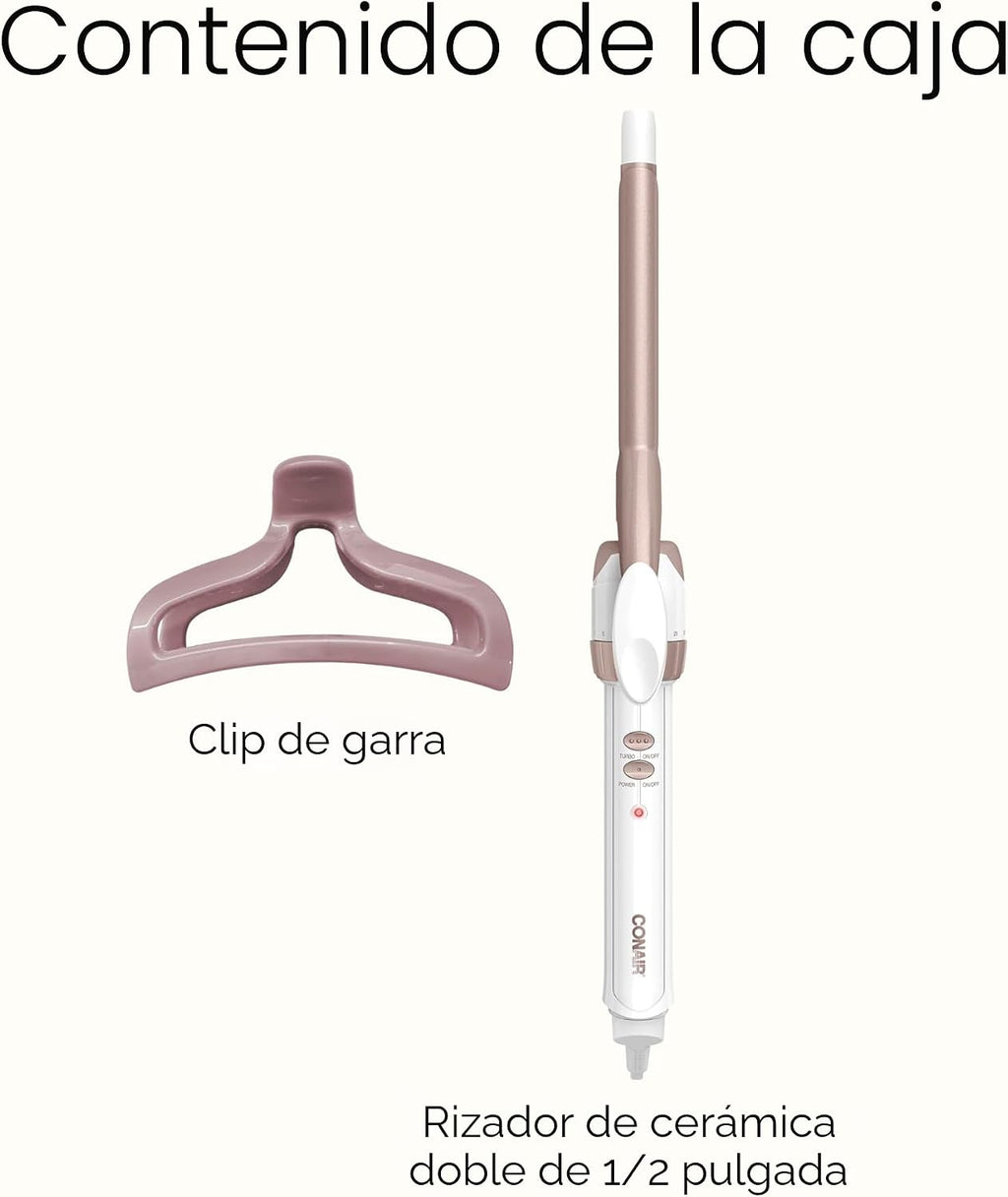 Conair - Plancha rizadora con clip de garra, barril de 1\/2 pulgada...