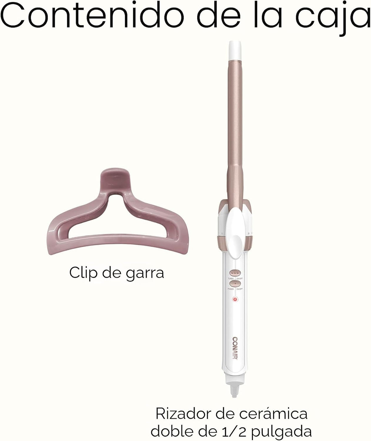 Conair - Plancha rizadora con clip de garra, barril de 1\/2 pulgada...