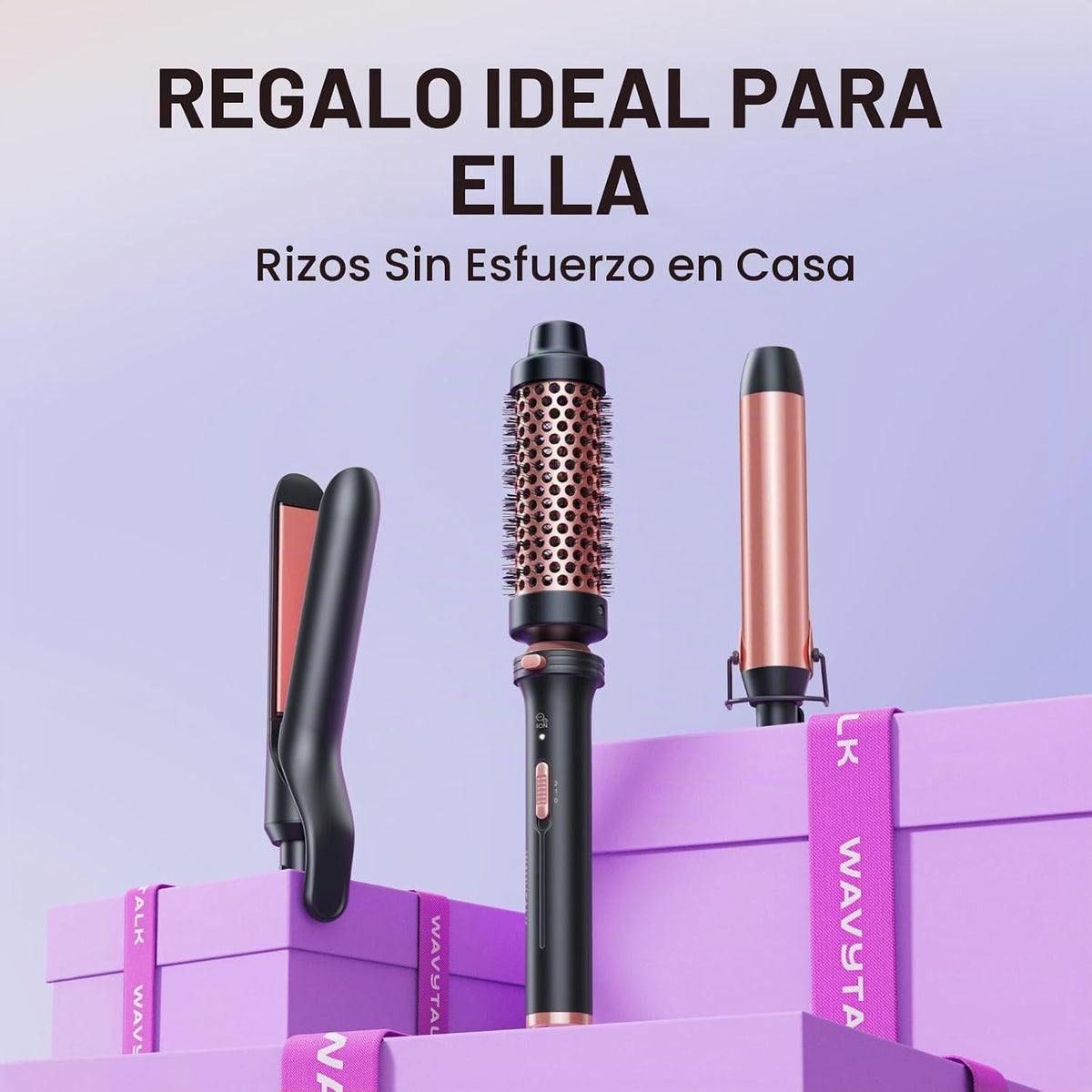 Wavytalk Juego de rizadores 3 en 1, rizador múltiple, juego de riza...