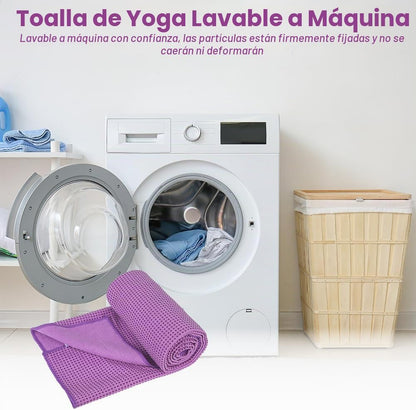 flintronic Toalla de yoga, toalla de esterilla de yoga con puntos d...