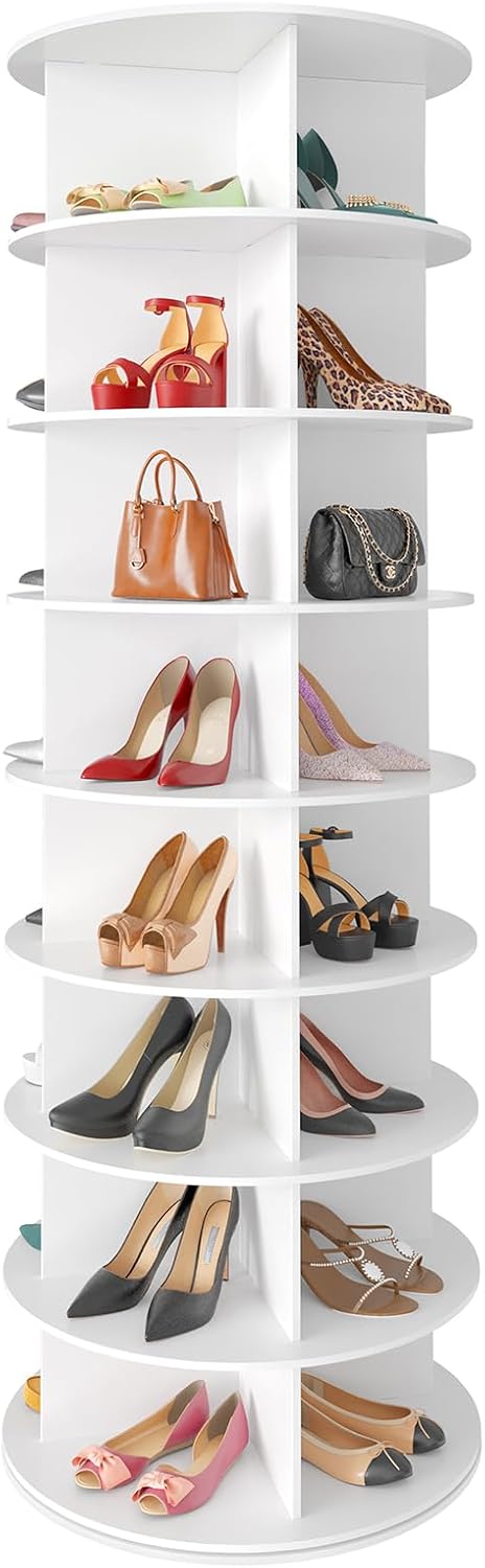 SpaceAid torre giratoria de estante para zapatos de 8 niveles, exhi...