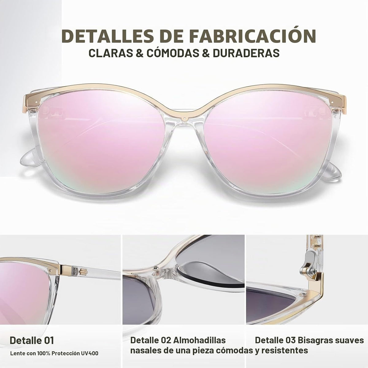 Colrea Gafas de Sol Modernas con Forma de Ojo de Gato para Mujer, E...