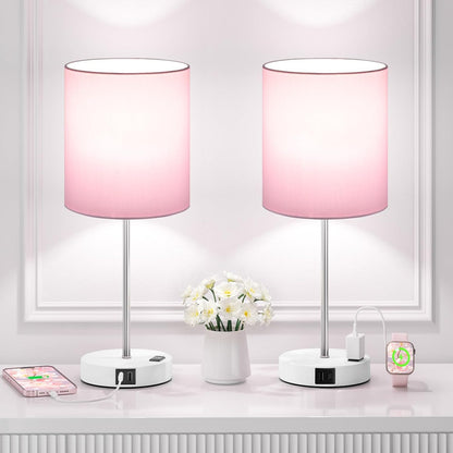 Juego de 2 lámparas táctiles rosas de 17.6 pulgadas para dormitorio...