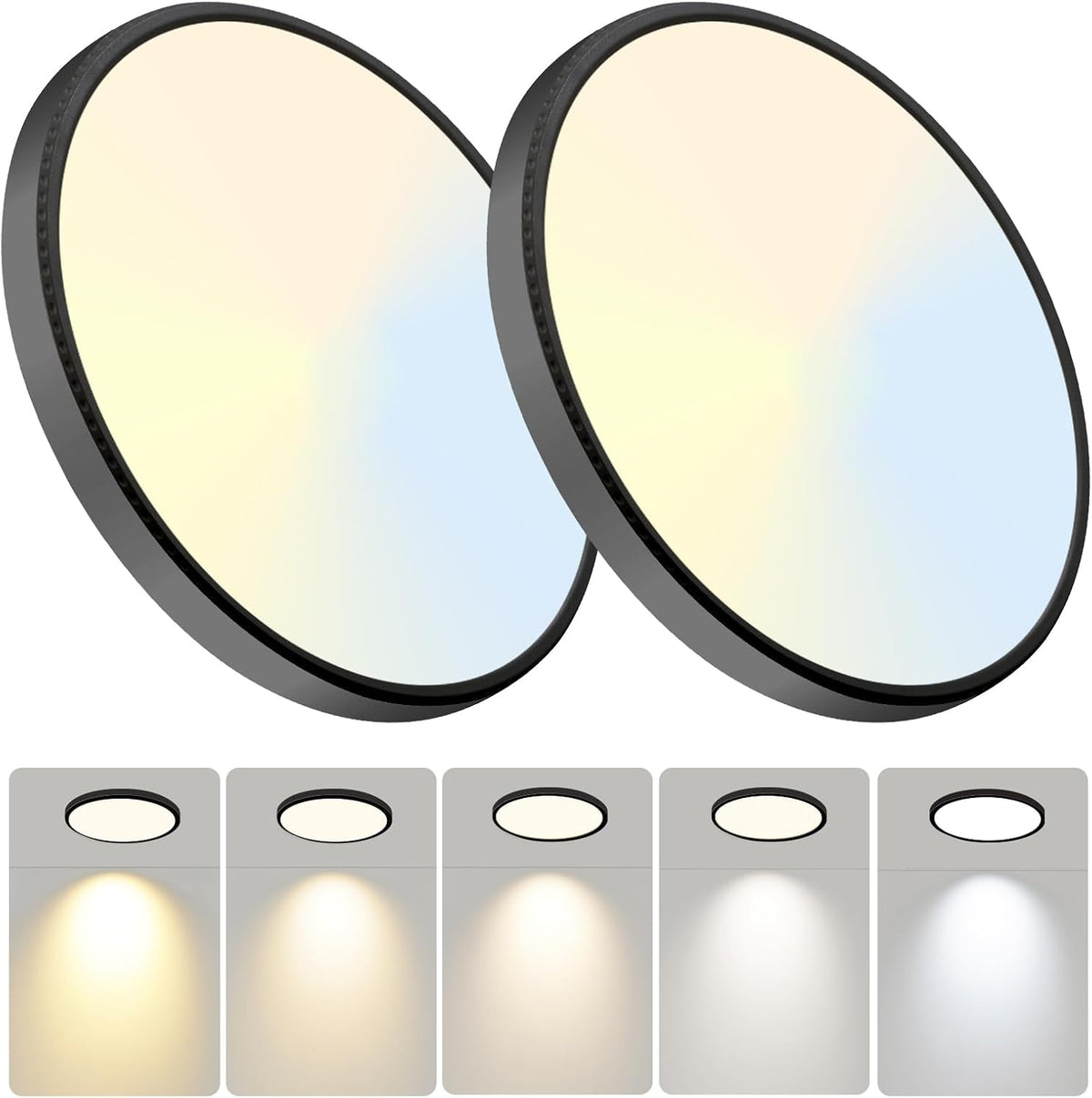WKONCLDY Luces de techo LED de 7.5 pulgadas, 5 colores seleccionabl...