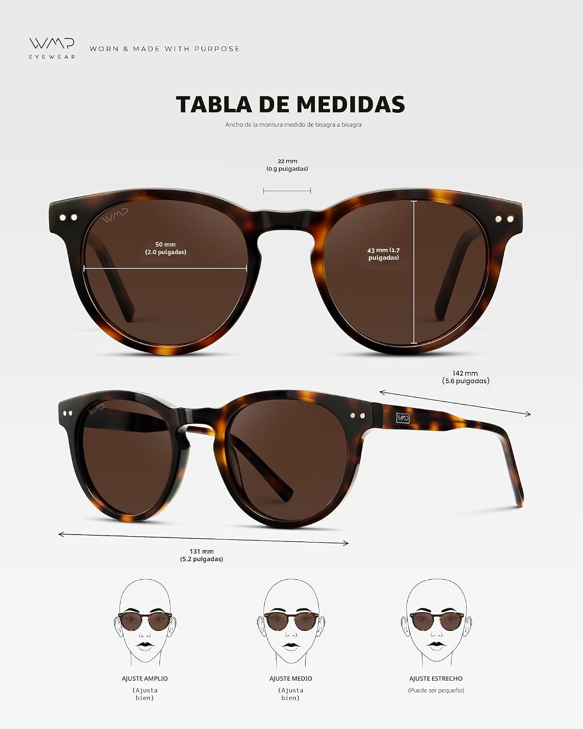WearMe Pro Gafas de sol polarizadas redondas para mujer, protección...