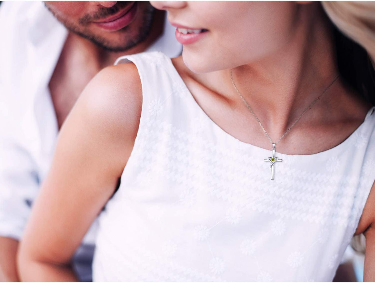 AmorAime Collar con cruz de plata de ley 925 para mujeres y hombres...