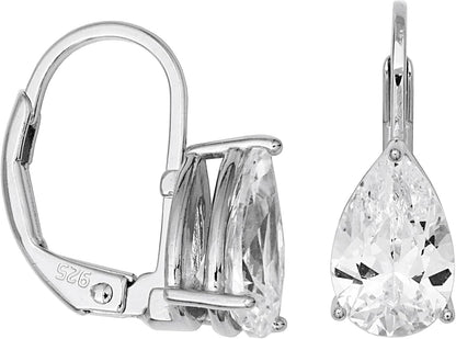 Amazon Essentials Pendientes de plata de ley o chapado en oro con c...