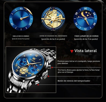 OLEVS Relojes para hombre, resistente al agua, de lujo, gran cara,...