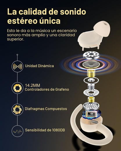 Auriculares inalámbricos, Bluetooth 5.4, auriculares deportivos con...