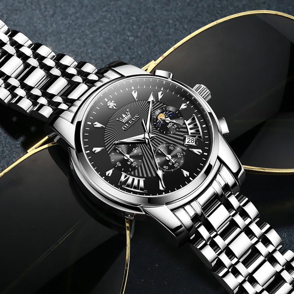 OLEVS Relojes para hombre Relojes de cronógrafo de fácil lectura lu...