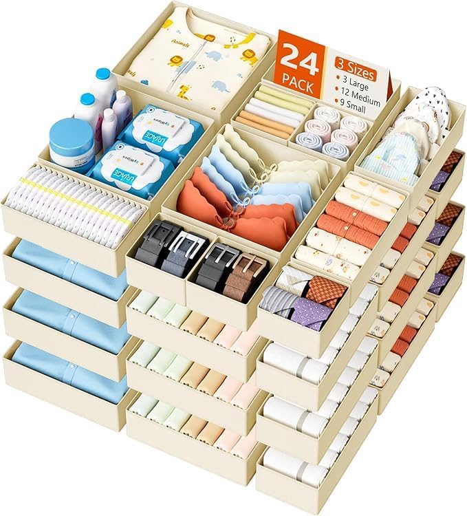 DIMJ Organizador de Cajones para Almacenamiento de Ropa - Paquete d...
