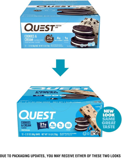 Quest Nutrition - Barras de proteína de galletas y crema, 0.74 oz d...