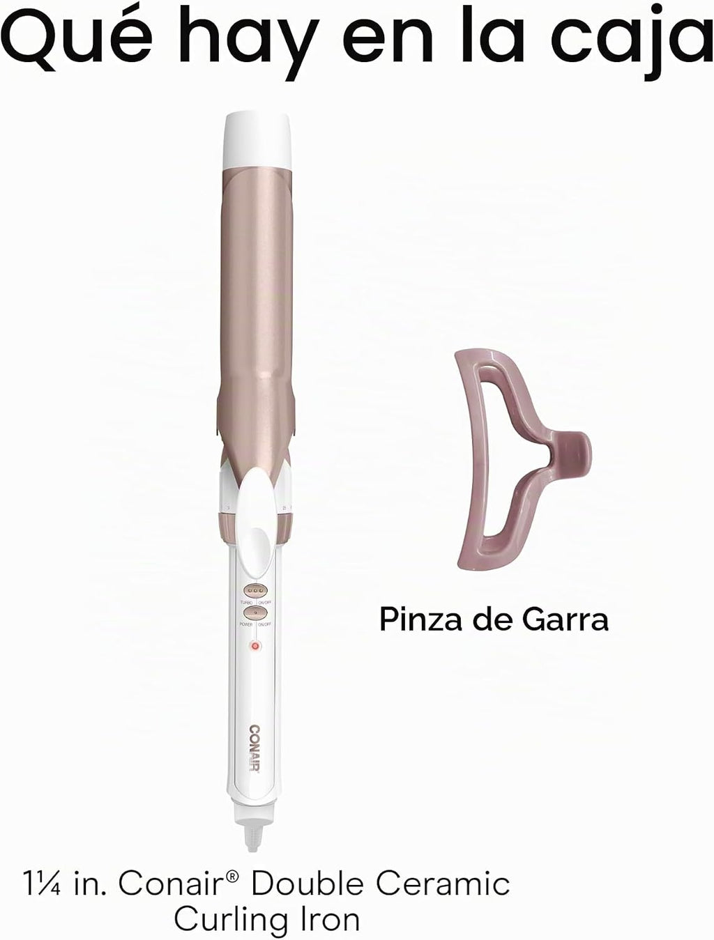 Conair Rizador de cerámica doble de 1 ¼ pulgadas con clip de garra,...