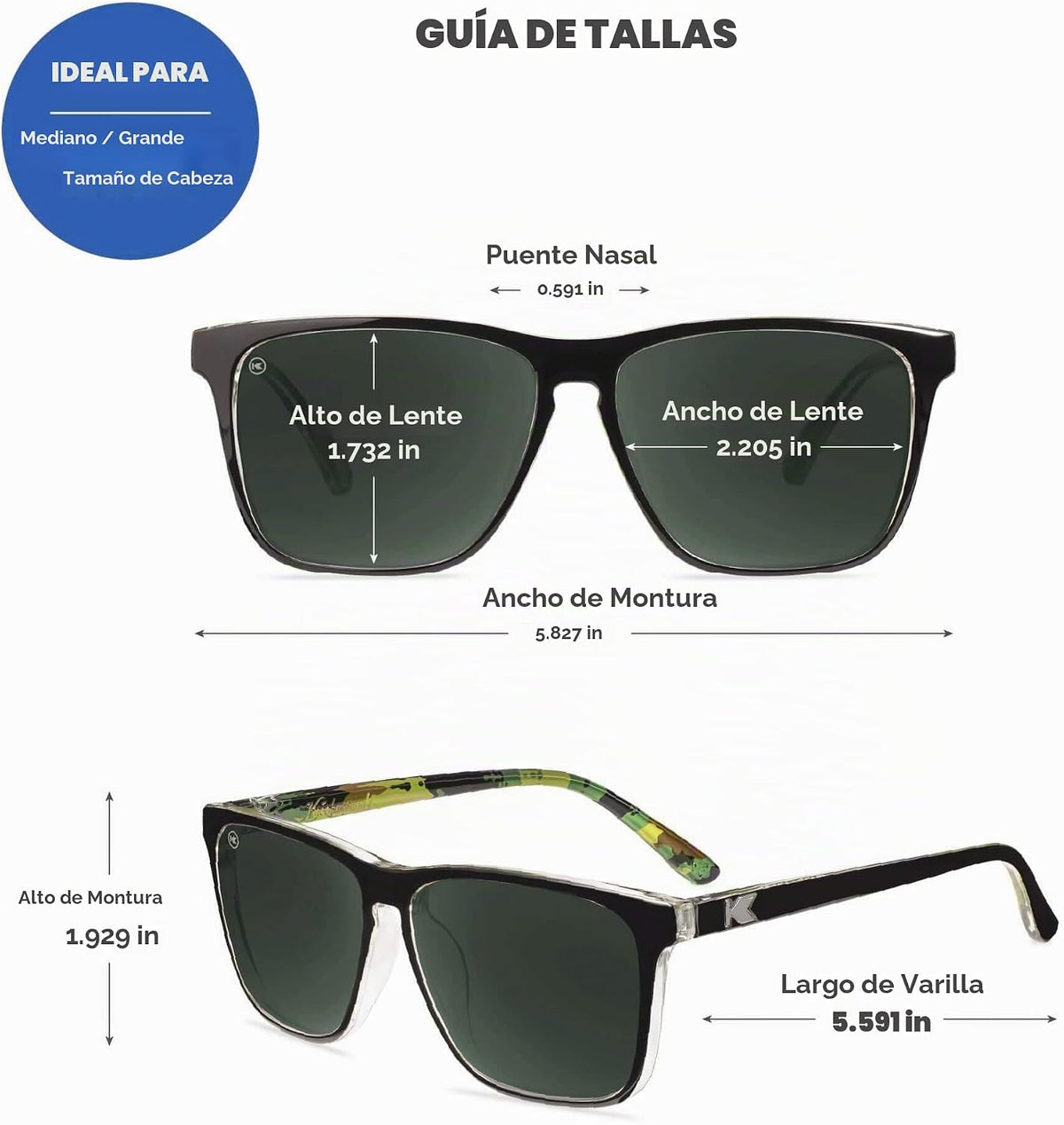 Knockaround Gafas de sol polarizadas cuadradas para hombres y mujer...