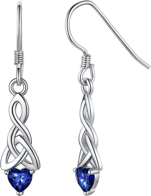 ChicSilver Pendientes de gancho colgantes de plata de ley 925 con n...