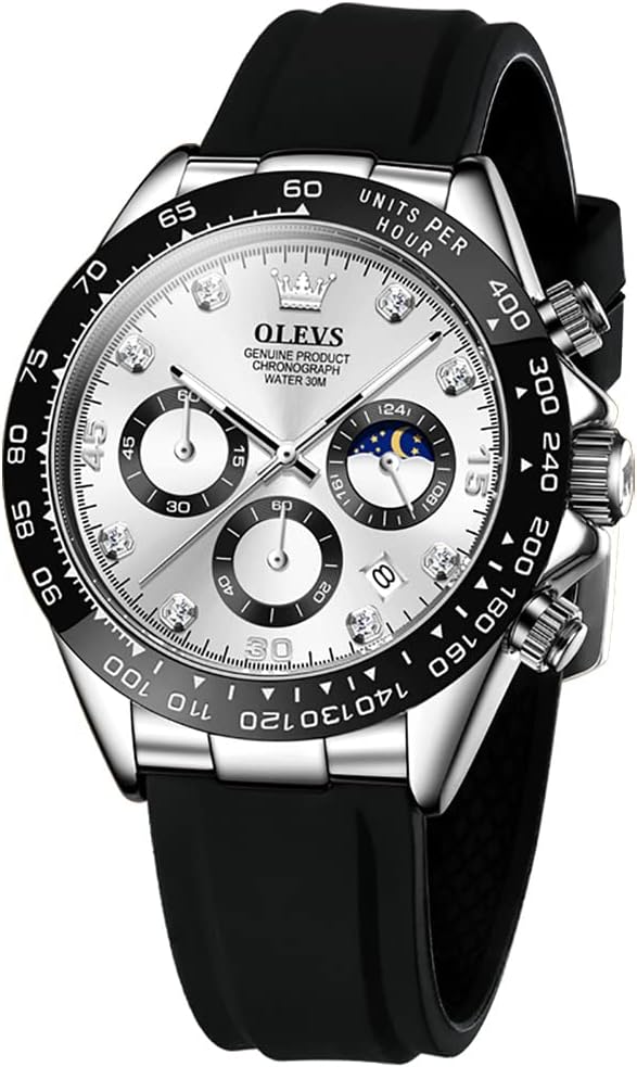 OLEVS Relojes de pulsera analógicos de cuarzo para hombre, cronógra...