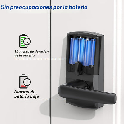 Nyboer - Cerradura de puerta inteligente con teclado con asa, cerra...