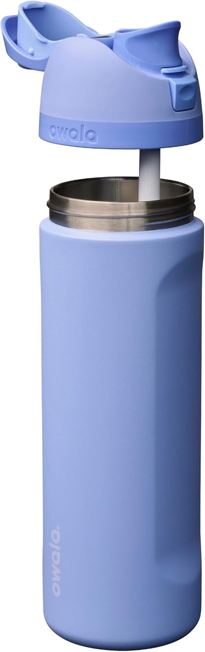 Owala FreeSip - Botella de agua de acero inoxidable de 24 onzas, co...