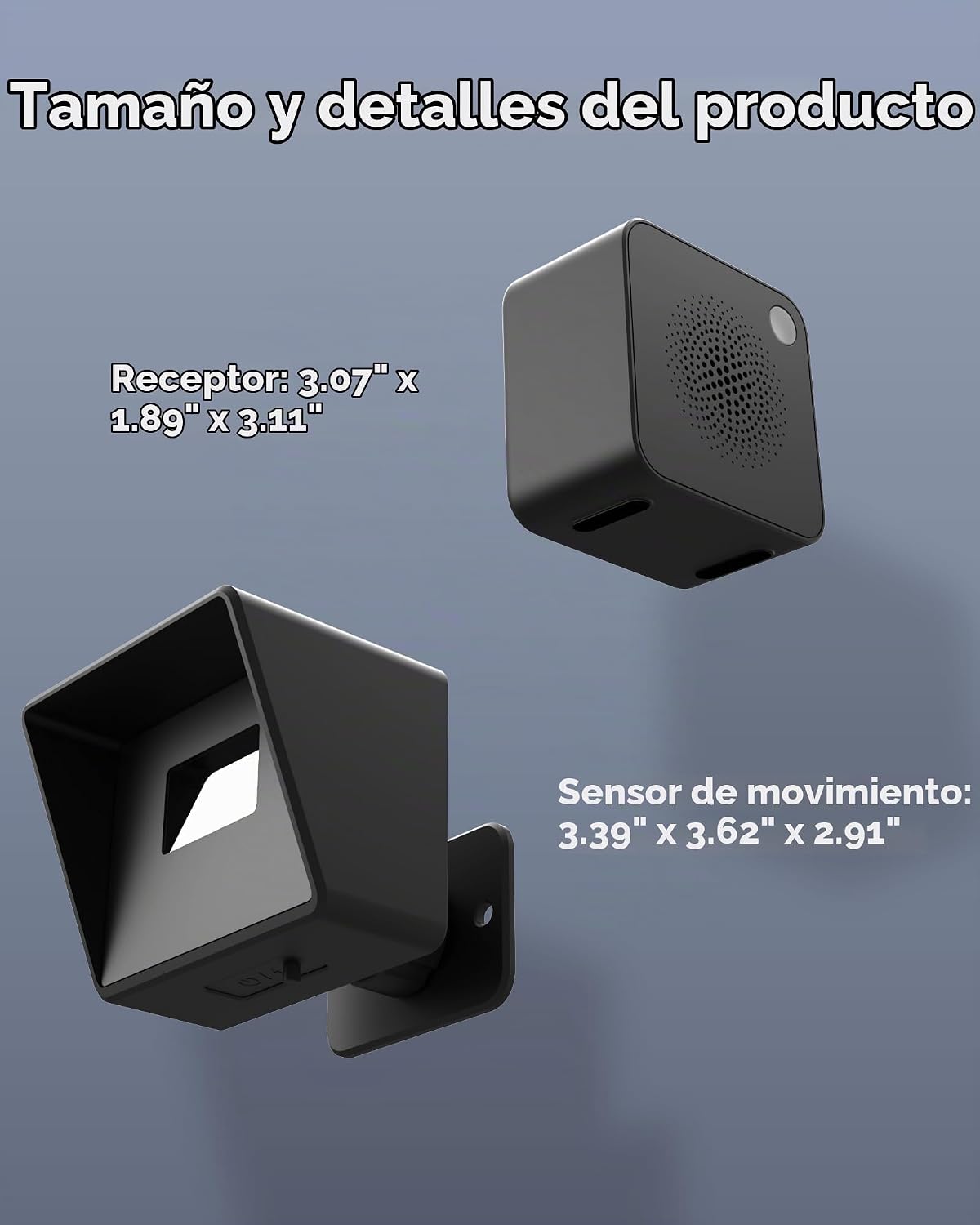 Alarma de entrada FULNIX con receptor portátil recargable y sensor...
