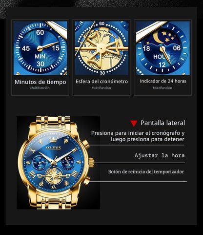 OLEVS Relojes para hombre, resistente al agua, de lujo, gran cara,...