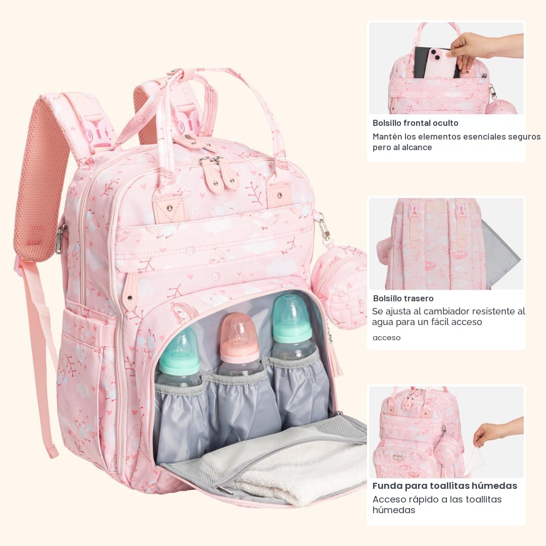 BabbleRoo Mochila para pañales \u2013 Bolsa de viaje para Baby Esse...