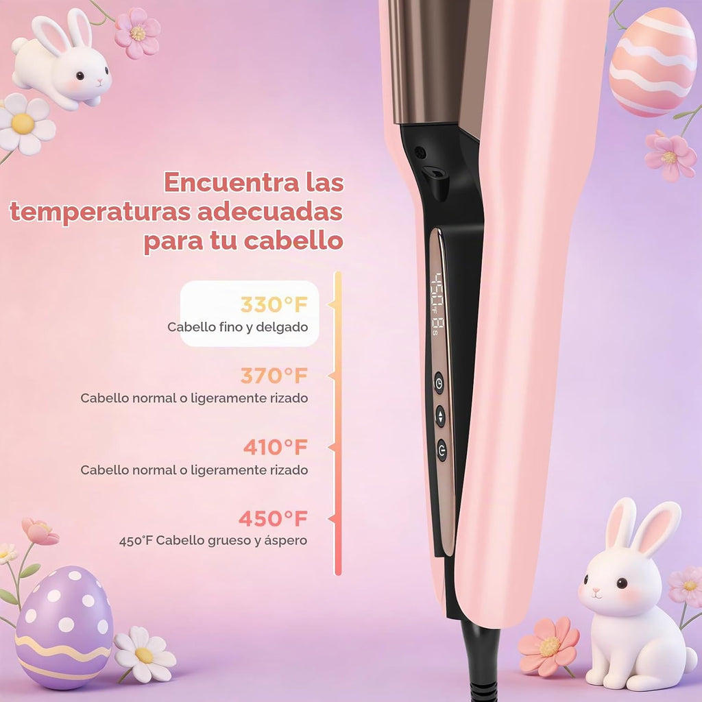 Aima Beauty Onda profunda de 1 pulgada rizador de pelo rizador ondu...