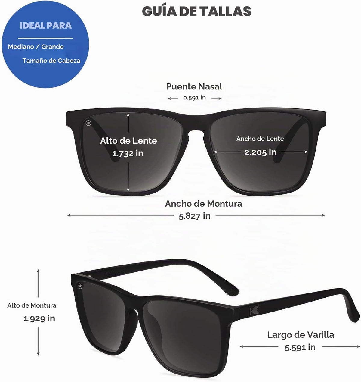 Knockaround Gafas de sol polarizadas cuadradas para hombres y mujer...