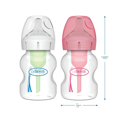Dr. Brown's Anti-Colic Options+ biberón de cuello ancho, 5 oz, 1 pa...