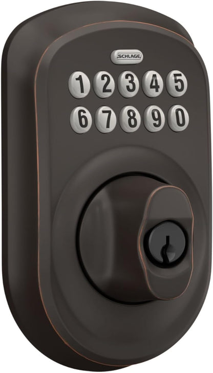 Schlage - Cerrojo de seguridad Plymouth BE365 PLY 716 con teclado,...