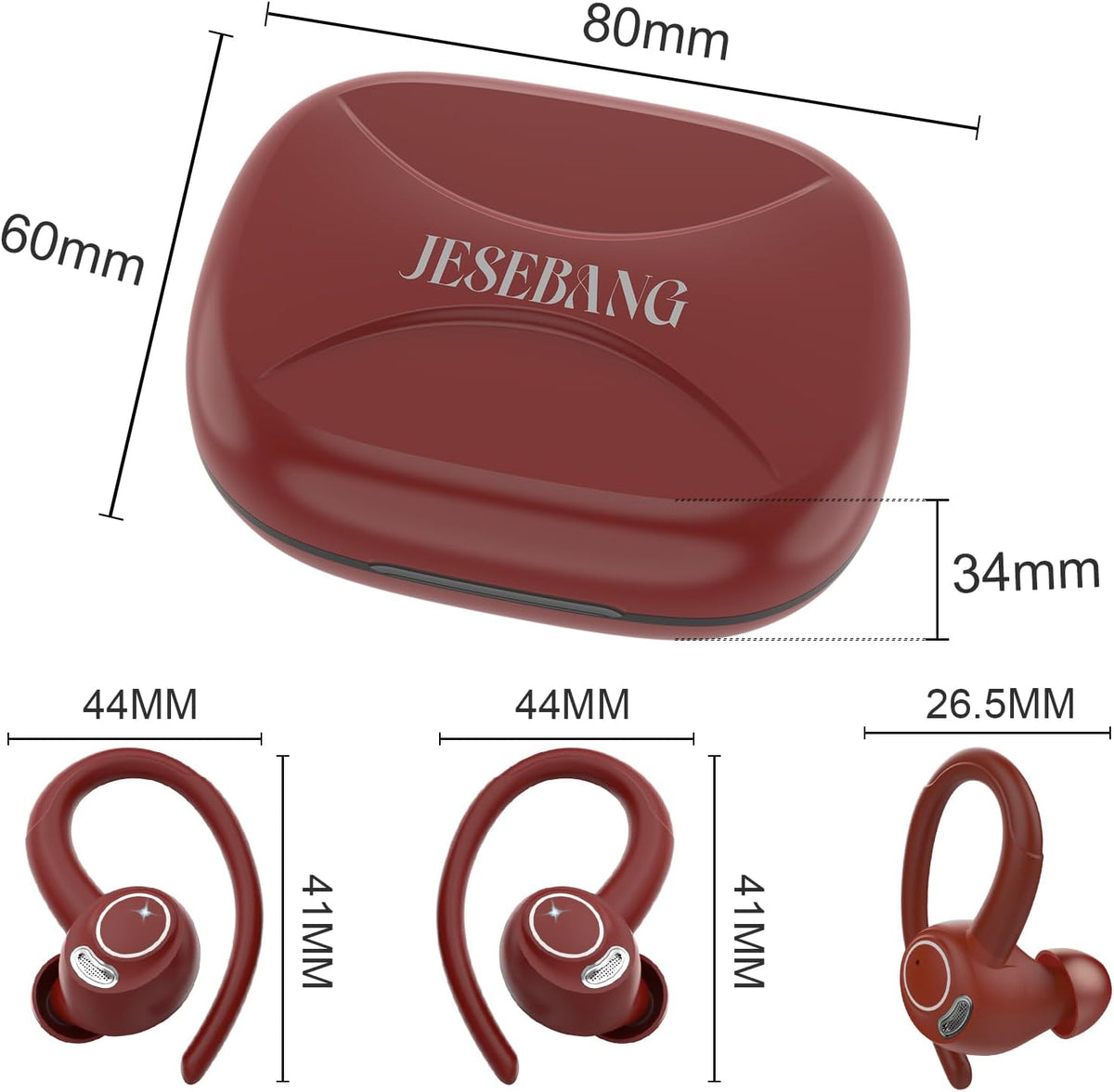 Auriculares inalámbricos, Bluetooth 5.4 Auriculares deportivos sobr...