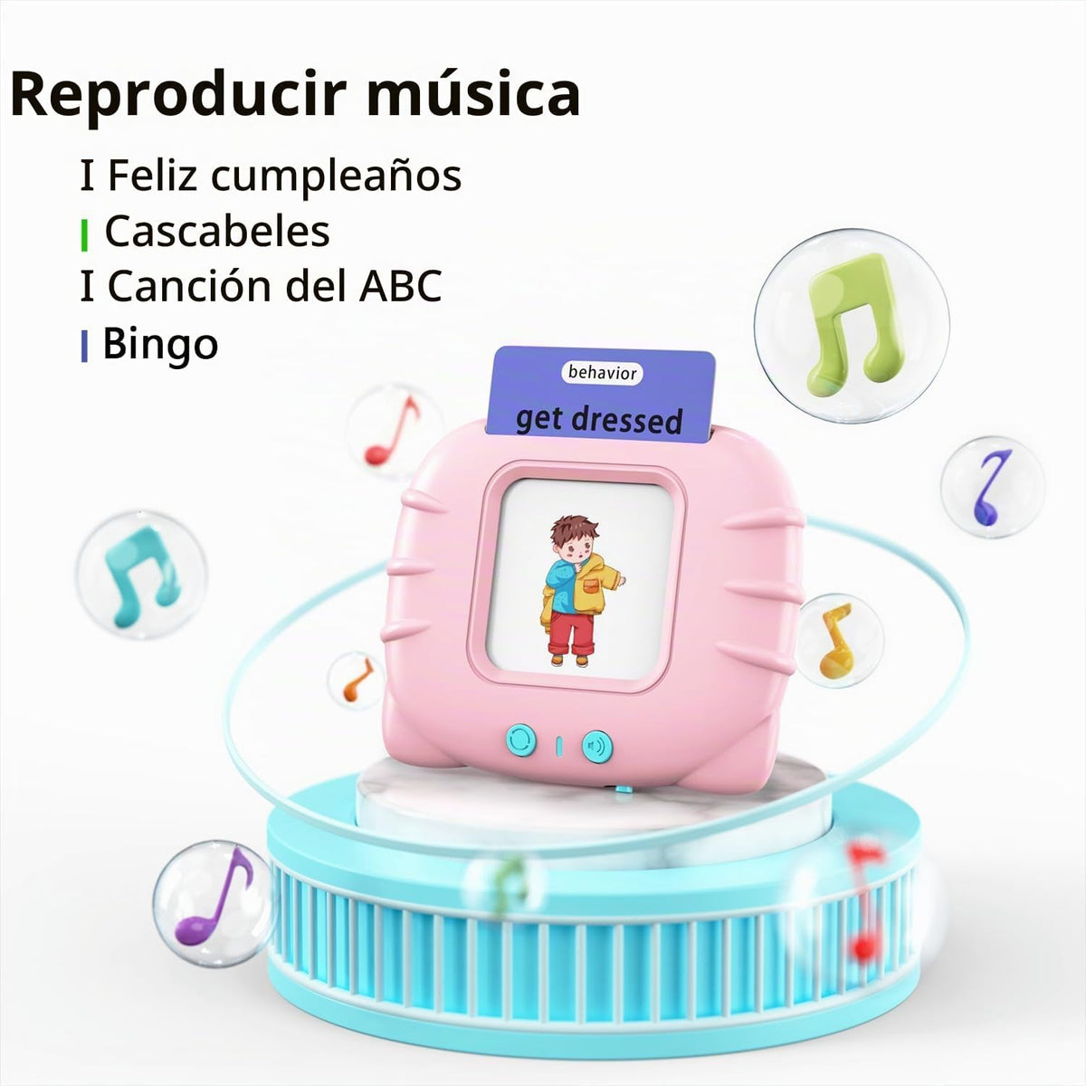 Lapare Tarjetas didácticas audibles para niños pequeños de 2, 3, 4,...