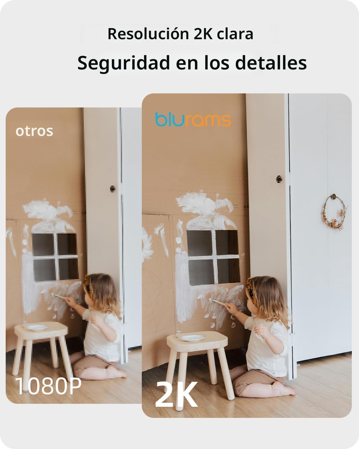 blurams Cámara de seguridad 2K, monitor para bebé, cámara para perr...