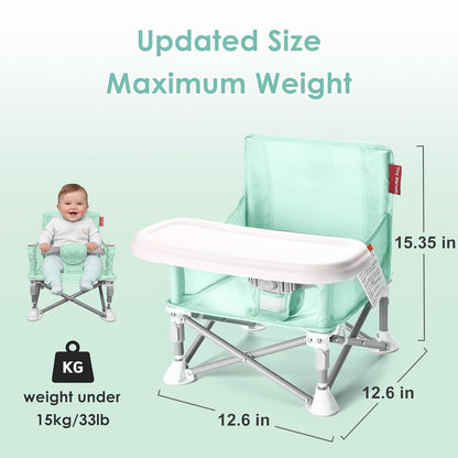 Tiny Marvels Silla de bebé, silla alta portátil para viajes y playa...