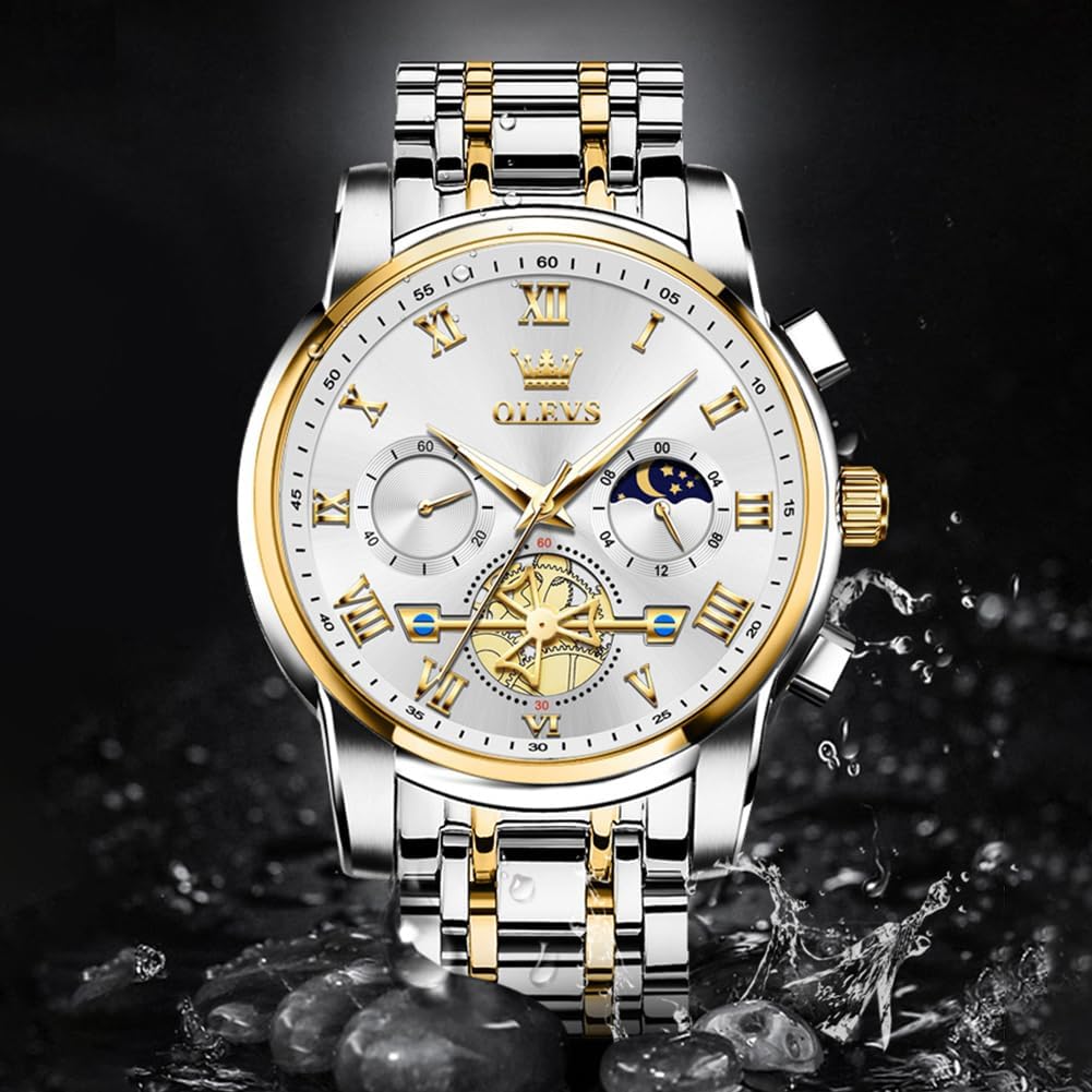 OLEVS Relojes para hombre, resistente al agua, de lujo, gran cara,...