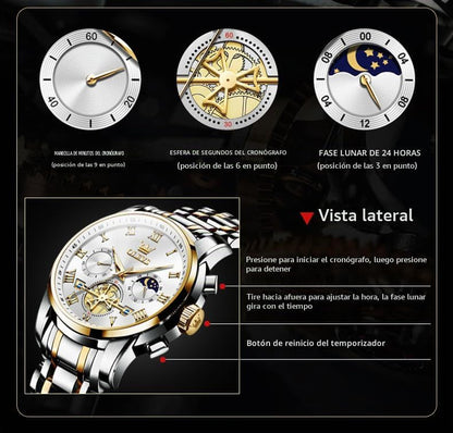 OLEVS Relojes para hombre, resistente al agua, de lujo, gran cara,...