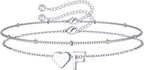 M MOOHAM Pulseras de oro con inicial de corazón para mujer, pulsera...