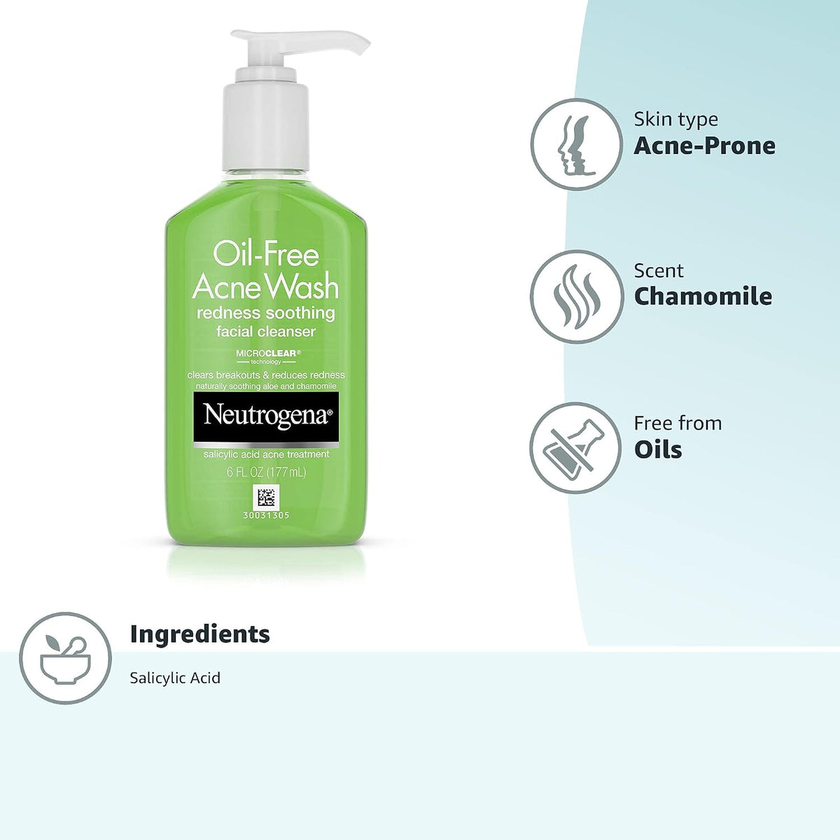 Neutrogena Neutrogena, limpiadora libre de aceite para el acné, enr...