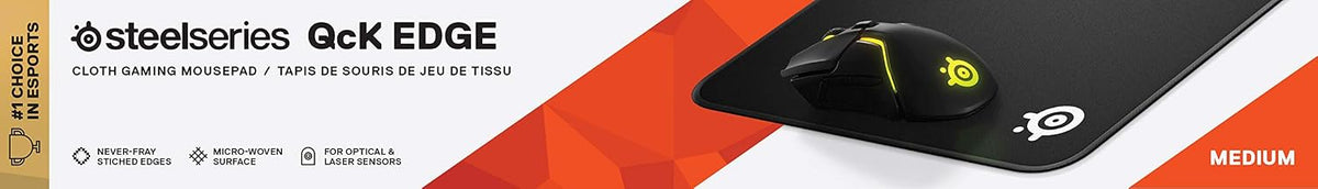 SteelSeries QcK - Alfombrilla de mouse para juegos, tela de borde c...