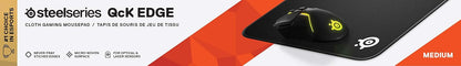 SteelSeries QcK - Alfombrilla de mouse para juegos, tela de borde c...